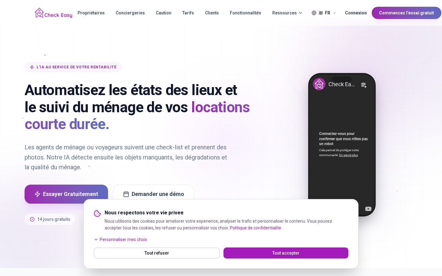 Aper&ccedil;u du projet CheckEasy